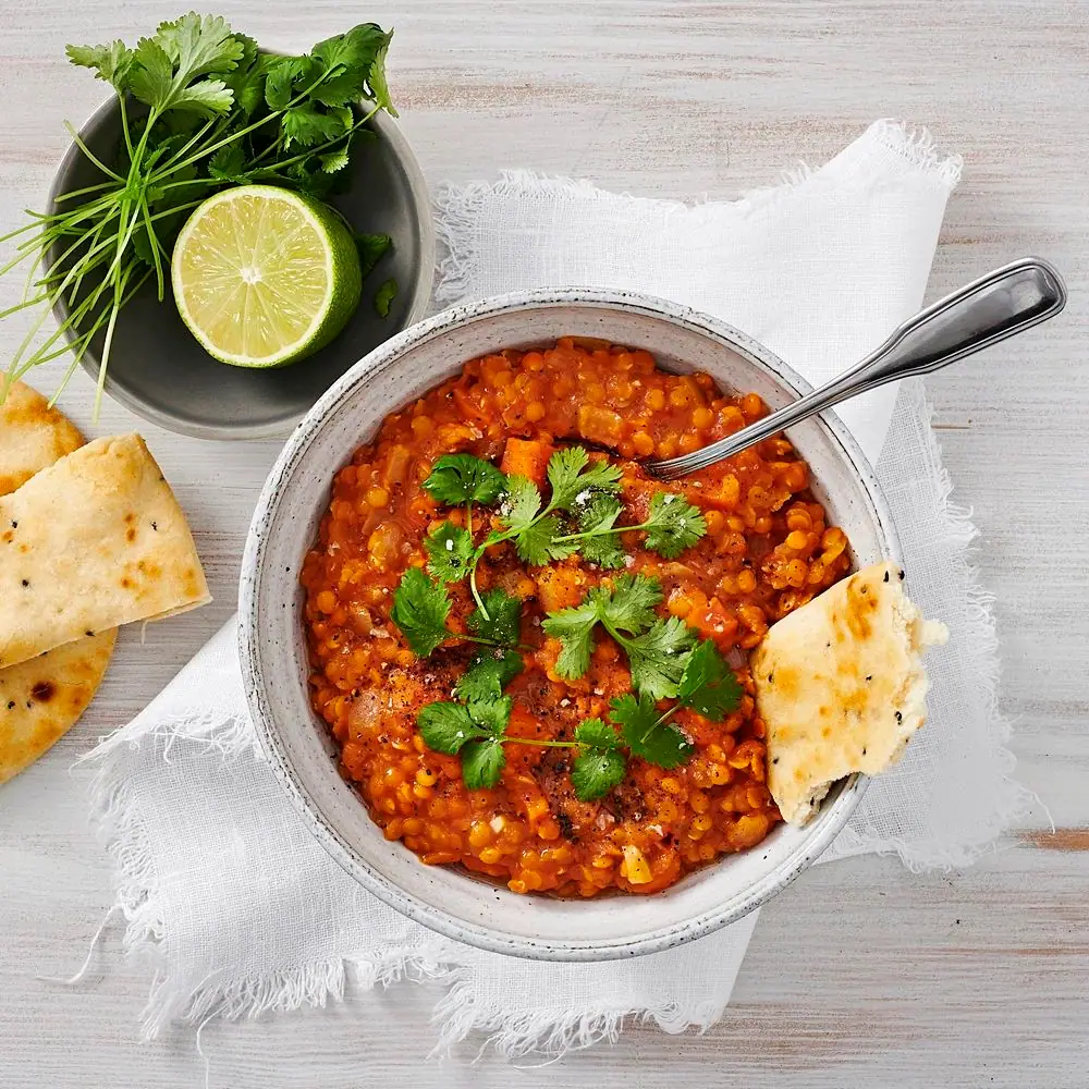 Daal gryta med Naan bröd