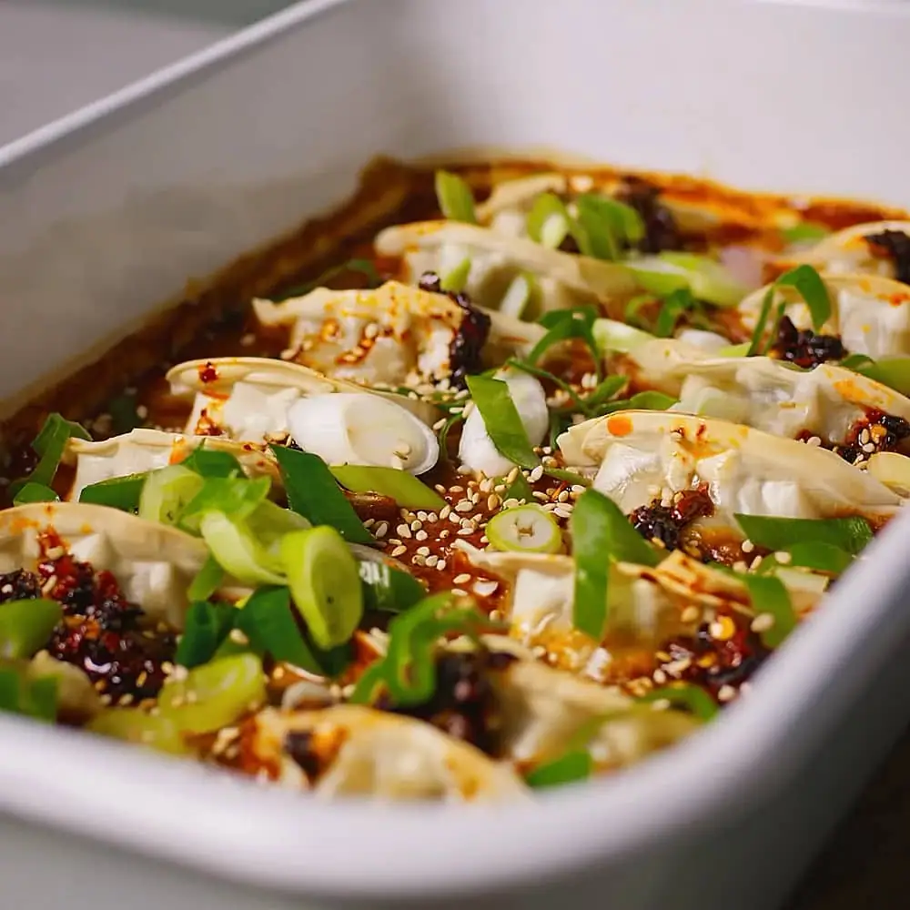 Dumplings i spicy sås